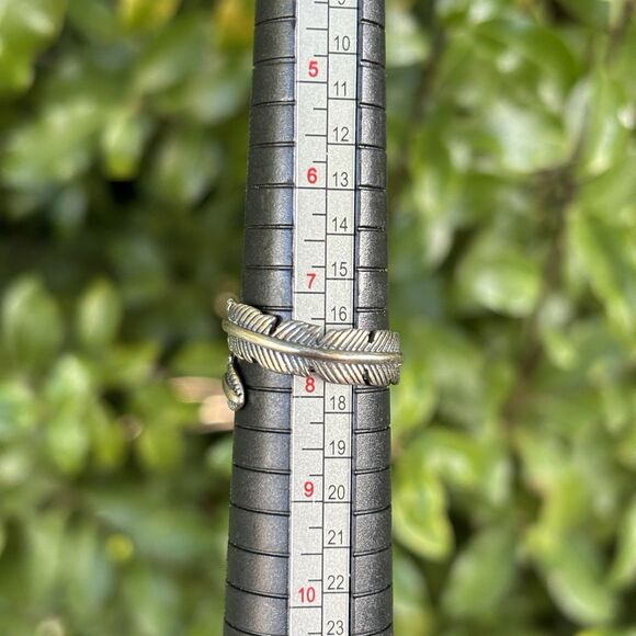 Ring Feather Wrap 925 Sterling Silver Adjustable - Picture 6 of 7